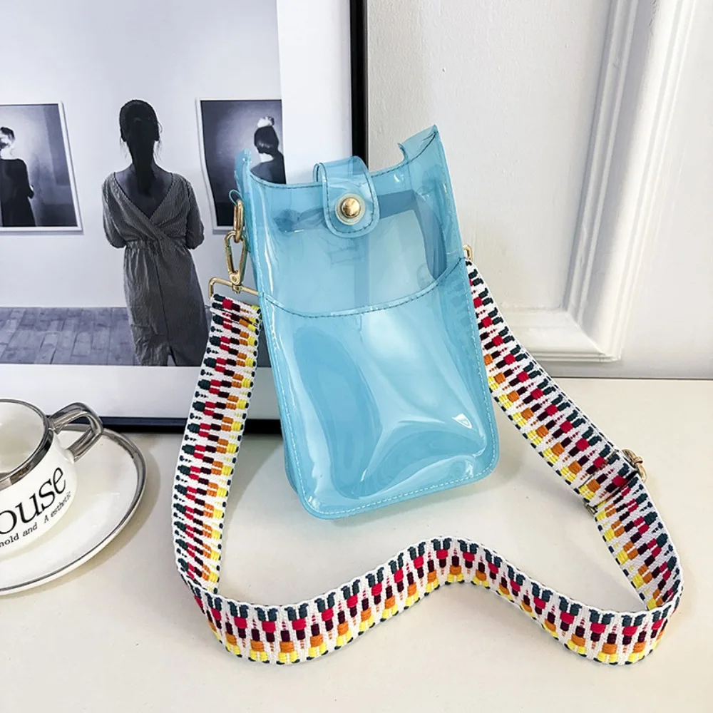 Candy Color PVC Crossbody Sling Bags Women Leopard Guitar Strap Fanny Packs Female Fashion Versatile Clear Bag Stadium Approved