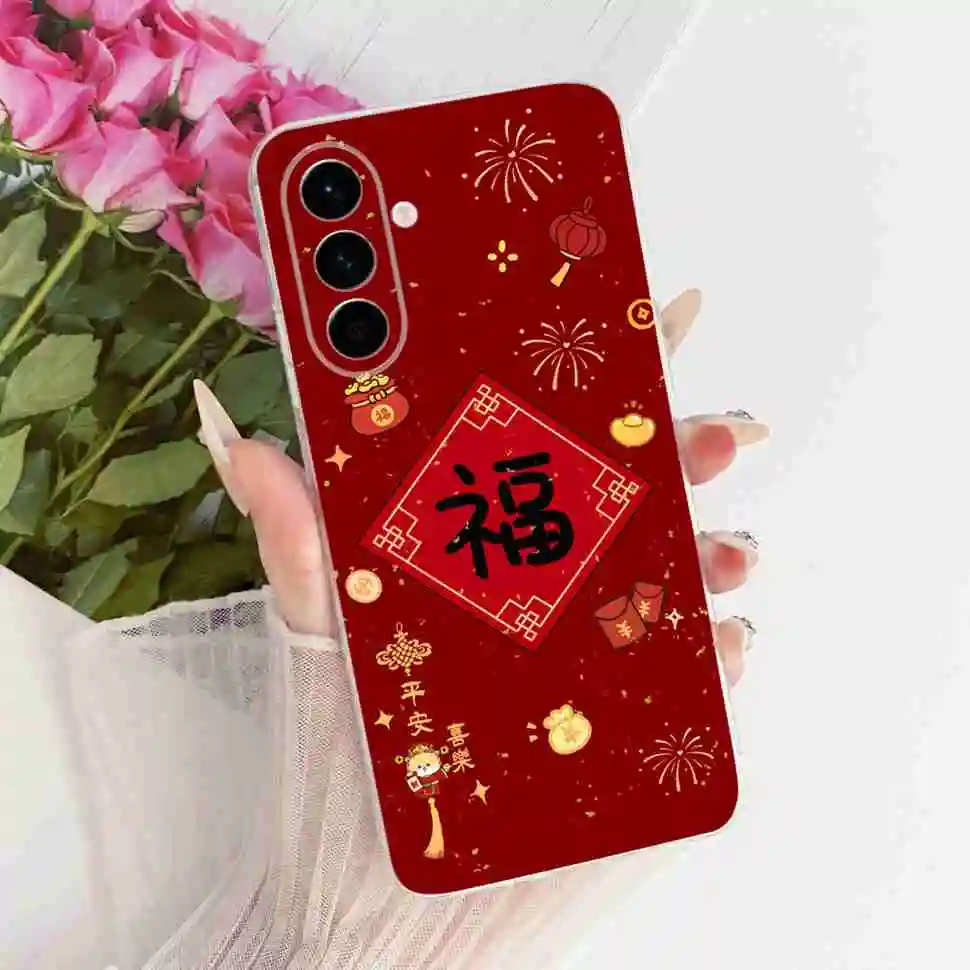 Cute Cat & Floral Design Soft TPU Clear Phone Case with Bumper Shell