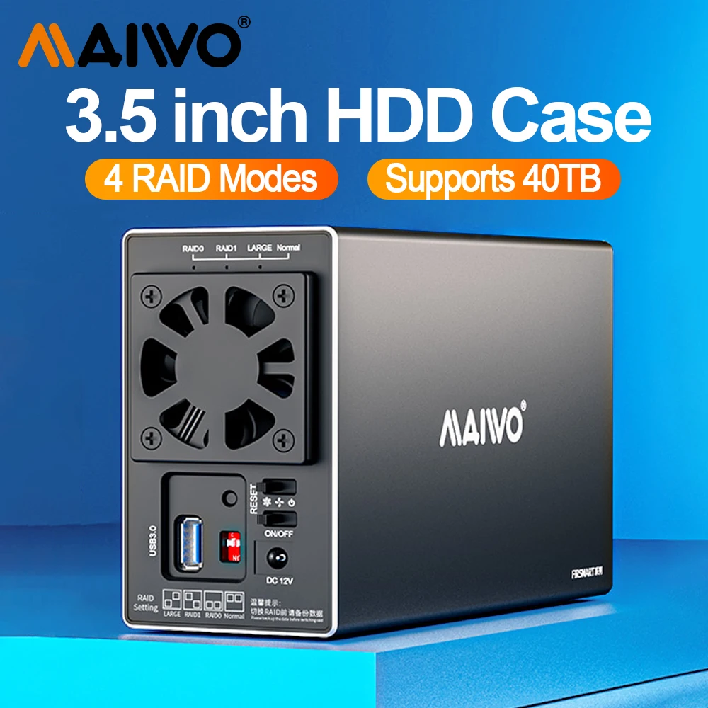 maiwo-ハードドライブドッキングステーション、sata-to-usb-30、2-bay-hdd、35-ハードドライブケース、4つのクワッドモード