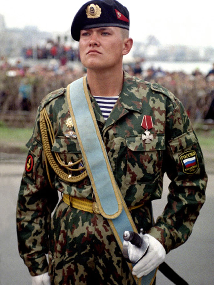 Russische Armee Langarm T-Shirt Meer Trikot Himmelblau – Detail 15