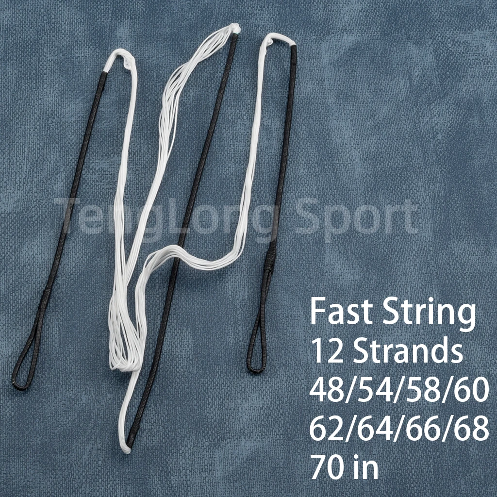 Archery Bowstring Recurve Bow String 12/16 Strands 48-70in Black White Red For Recurve Bow Long Bow Traditional Bow 2