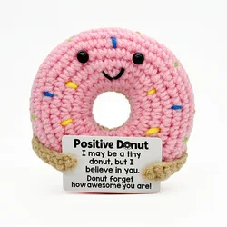 Whimsical Handmade Crochet Owl: Inspirational Decorative Ornament Gift (Pink Donut)