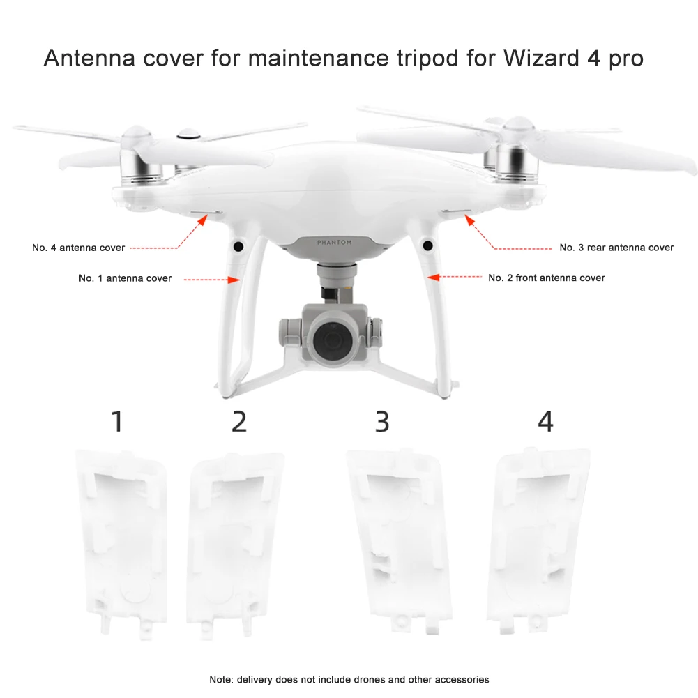 4pcs/Set Decorative Cap Repair Parts for Phantom 4 Pro Landing Gear Antenna Covers Replace Caps