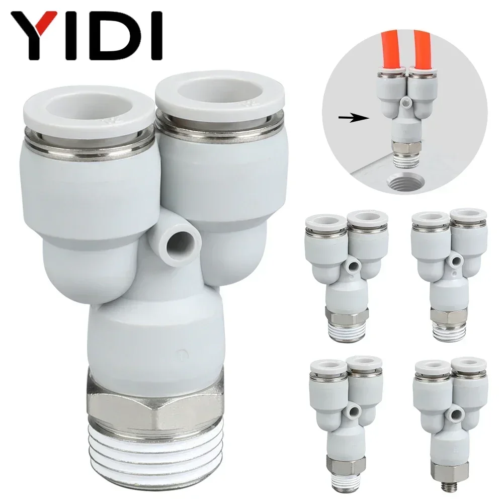 Conectores Tubos 6mm Conectores Para Tubos 5 Puertos - 6mm OD, Push-fit, Plástico  Y Latón, 2 Unidades Montaje Empuje Conectar Tubos, image size:1000x1000