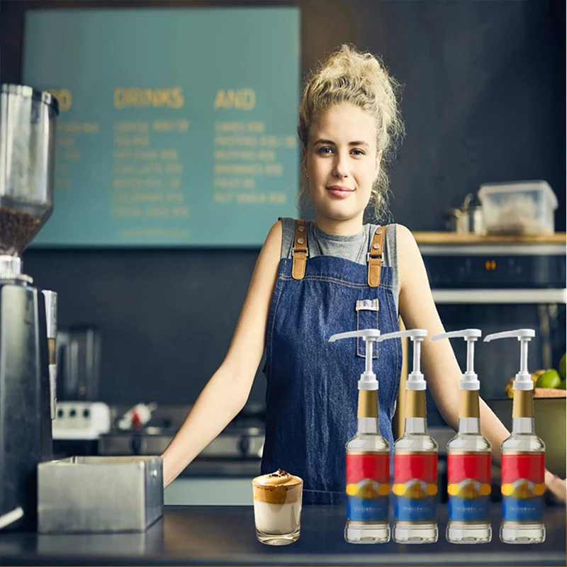 Syrup Pumps Dispenser Replacement for Coffee Kitchen Seasoning Liquid Sauce Pressure Nozzle Bottle Pump Containers 1PC syrup dispenser pump