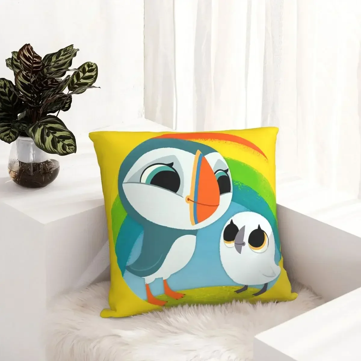 Puffins Preschool Gifts - Rocks - Irish Coast - Ireland Square Pillowcase Cushion Cover Comfort Pillow Case Throw Pillow cover 4