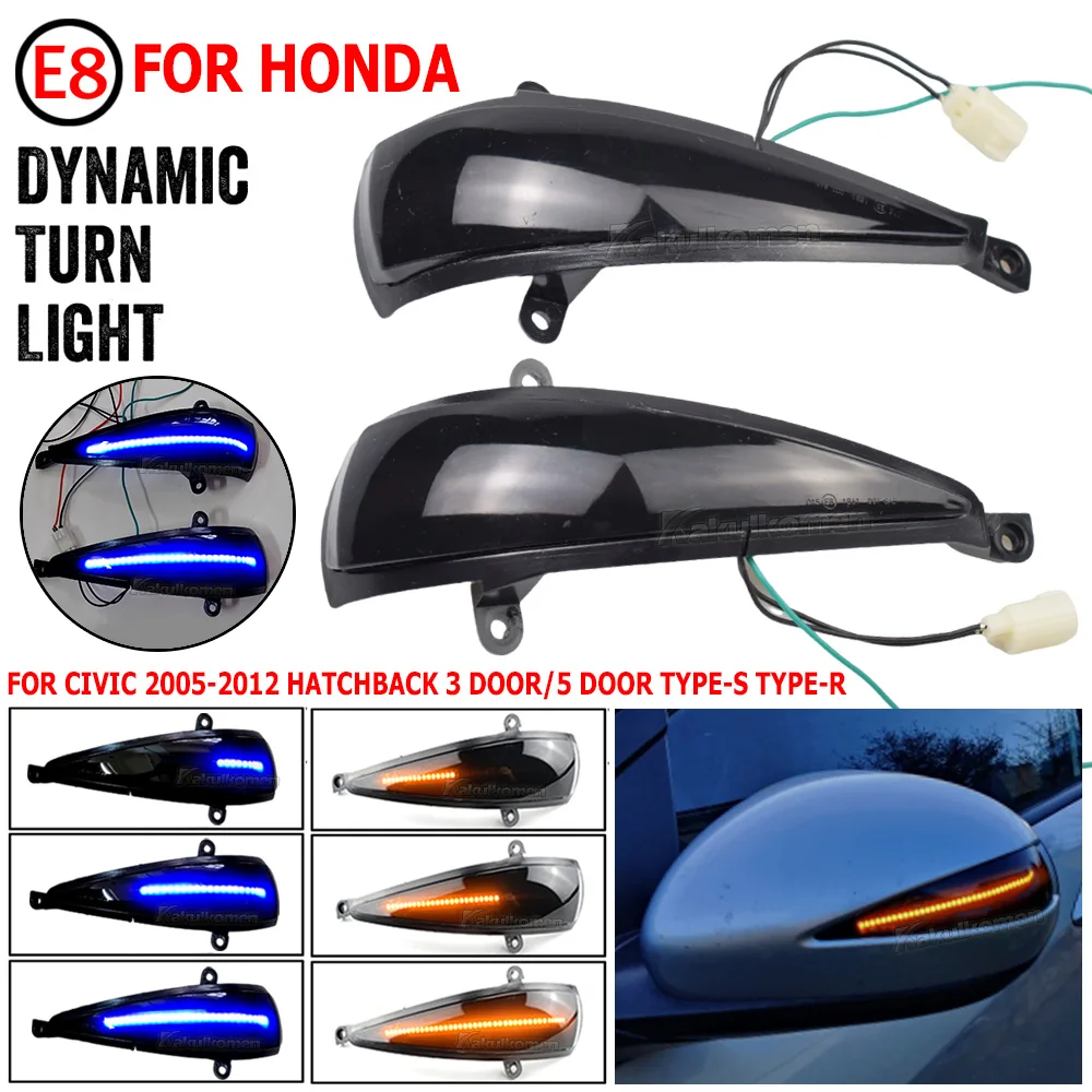 Hacreyatu Dynamic Sequential Turn Signal LED Side Mirror Indicator Blinker Light For Honda Civic Hatchback MK8 Type-S Type-R FN 1 2 3 FK 1 2 3