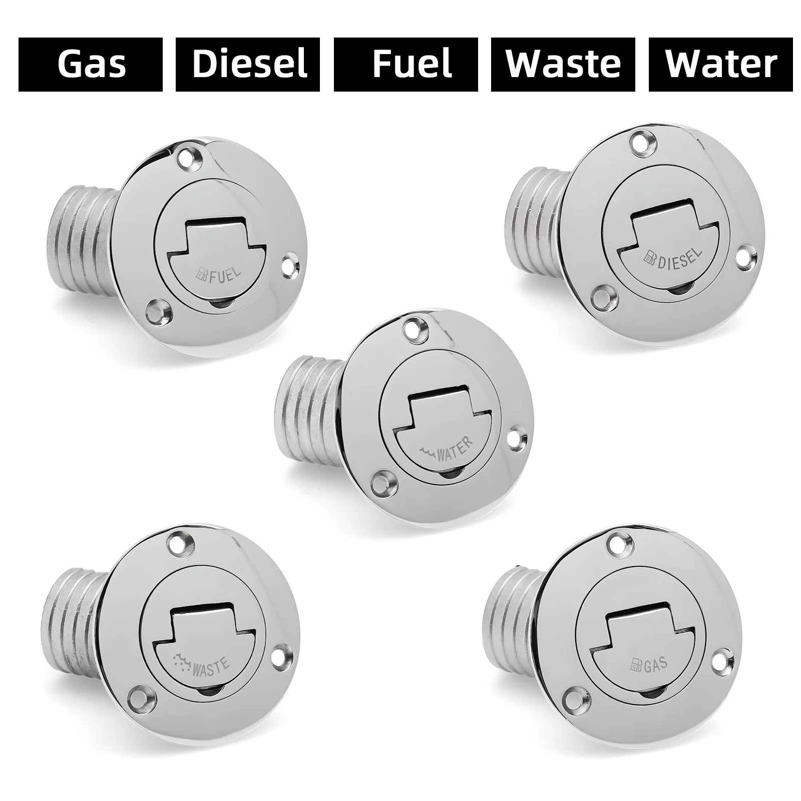 Boat Deck Filler Suits Petrol/Diesel/Fuel/Water 50mm Cap With Seal &amp; Chain New