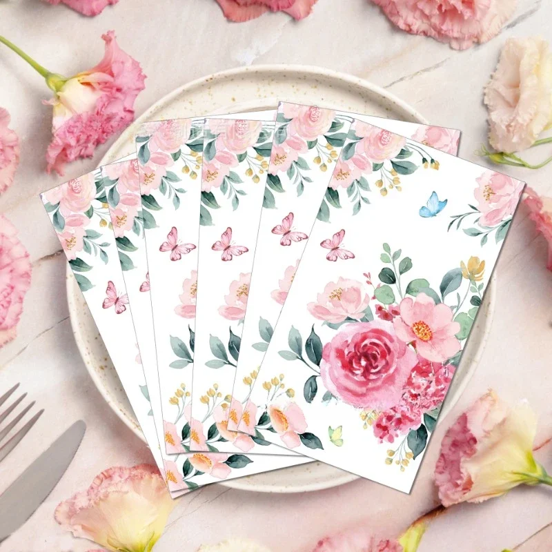 Roses Wedding Birthday Long Tissue Paper 20pcs/Pac paper napkins disposable paper placemats tissue paper decoration