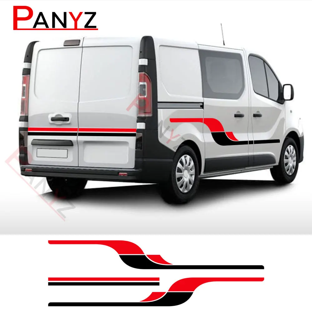 

Car Door Stripes Graphics Stickers For Renault Trafic 2 3 MK3 MK2 Camper Day Van MOTORHOME Vinyl Film Decals Tuning Accessories