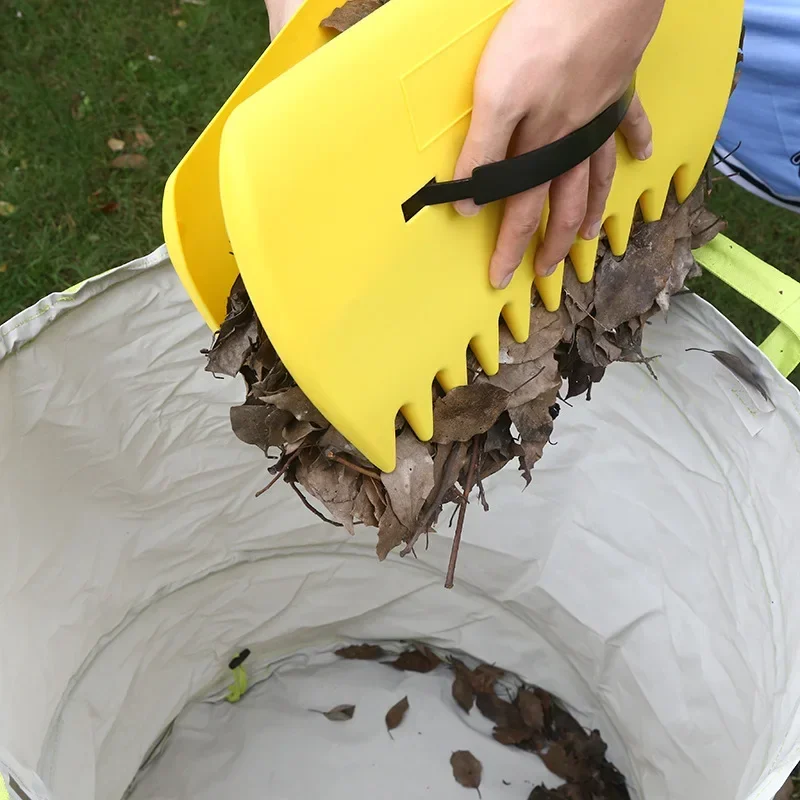 Leaf Scoops Hand Rakes Leaves Pickup For Yard Debris Removal Gardening Tool For Autumn Flower Bed Lawn Pool Outdoor Clean-Up