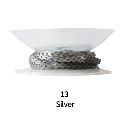 Extra - Long 15 - Foot Elastic Power Chain in 48 Vibrant Colors (Silver 13)
