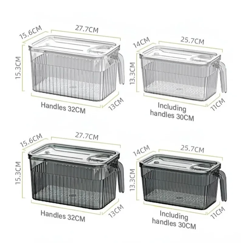 Luxury Sealed Lid Refrigerator Storage Boxr Light Luxury Large Capacity Sealed Refrigerator Cooler 6