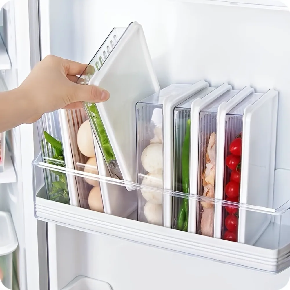 1pc Transparent Container Refrigerator Plastic Sealed Freezer Storage Box Fruit Snacks Dry Food Fresh Storage Kitchen Organizer 1