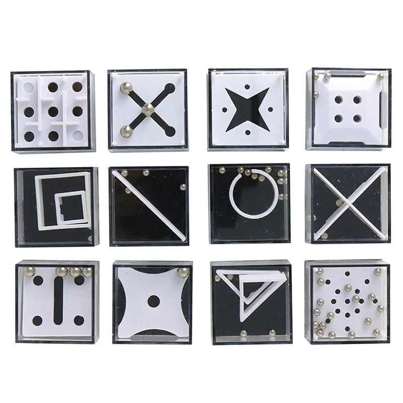 6/12 Balance IQ Party Favor Games Mini Fidget Puzzle Boxes Steel Ball Brain Teaser Educational Gift Toys for Children Adult