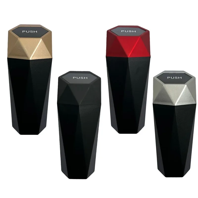1pc Car Trash Can Mini Cup Holder Diamond Shaped Trash Can Desktop Storage Box Car Garbage Cans Garbage Bin