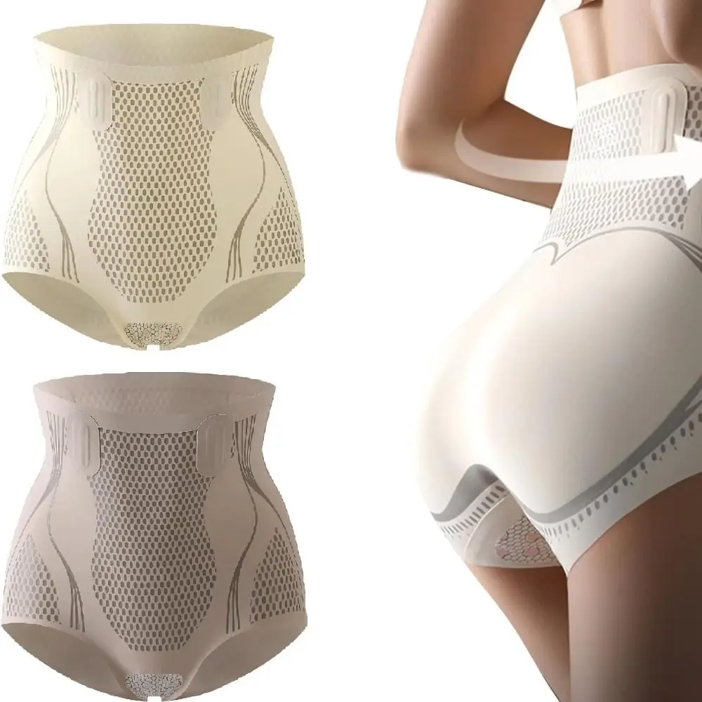 Description Picture 5 of item1Pcs Ice Silk Ion Fiber Repair Shaping Device Women High Waist Shaping Shorts Tummy Control Butt Shorts Fiber Restoration Shaper