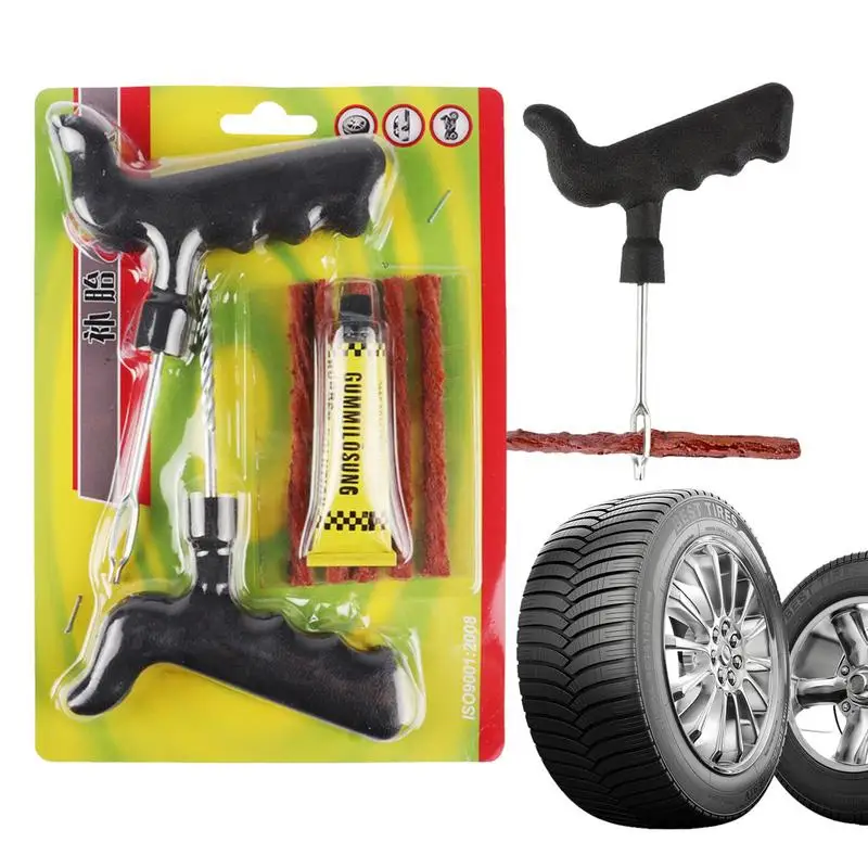 

Car Tire Repair Tools Kit With Rubber Strips Tubeless Tyre Puncture Studding Plug Set For Truck Motorcycle Tyre Repair Kits