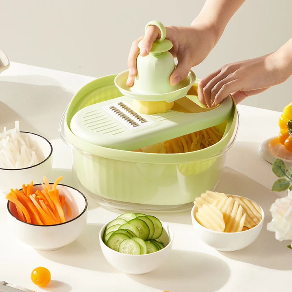 4-in-1 Vegetable Cutter With Hand Protector Multipurpose Manual Chopping Tool For Cucumber Carrots