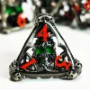 DND Metal Dice Set - Green Skull Pattern Zinc Alloy & Resin 7pc D&D Dice, Handcrafted RPG Polyhedral Dice Set 5