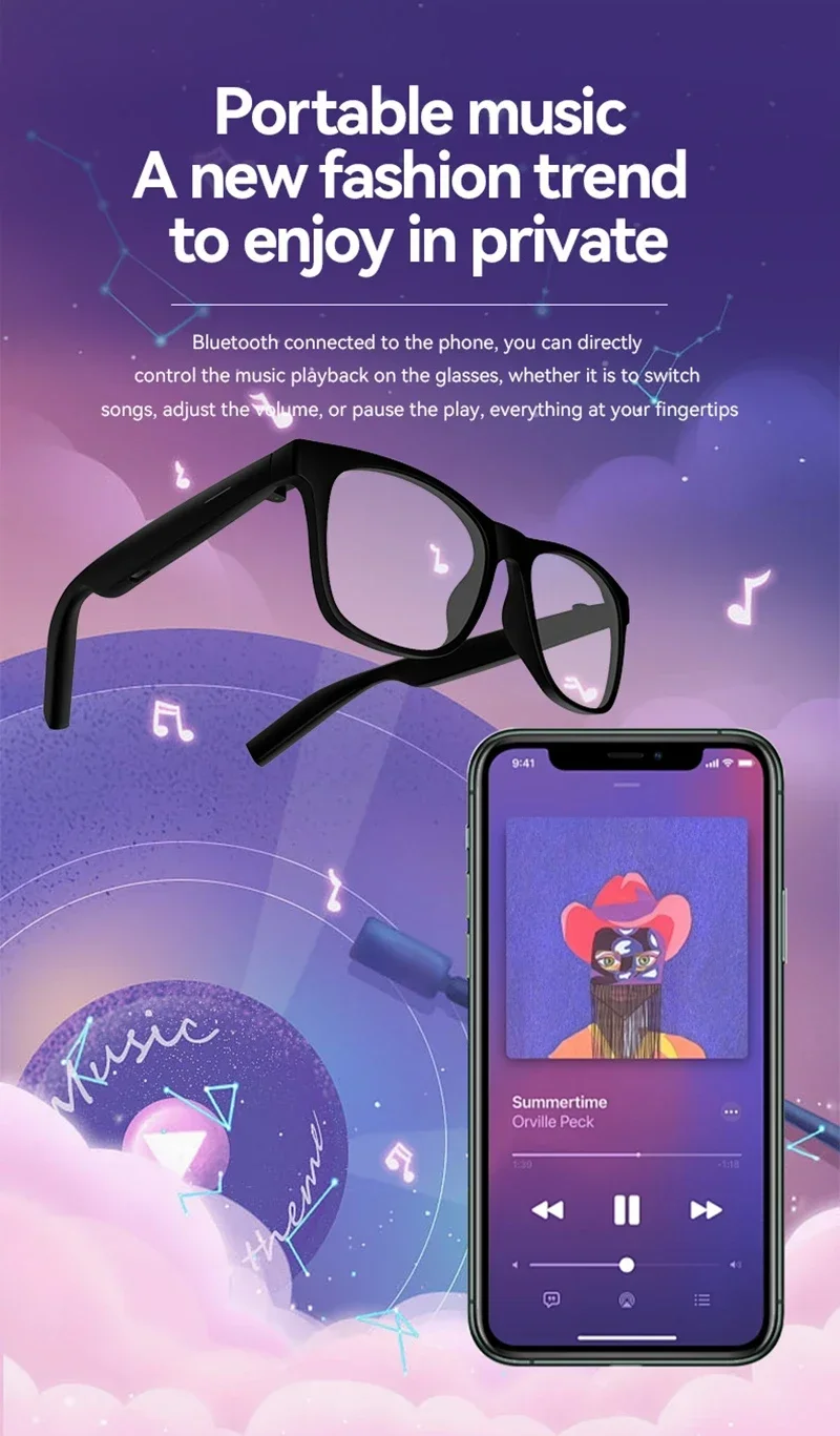 Lenovo 8K AI Smart Glasses Remote Control Touch Photo Camera Recording Translator Voice Assistant Wireless Bluetooth Eyewear