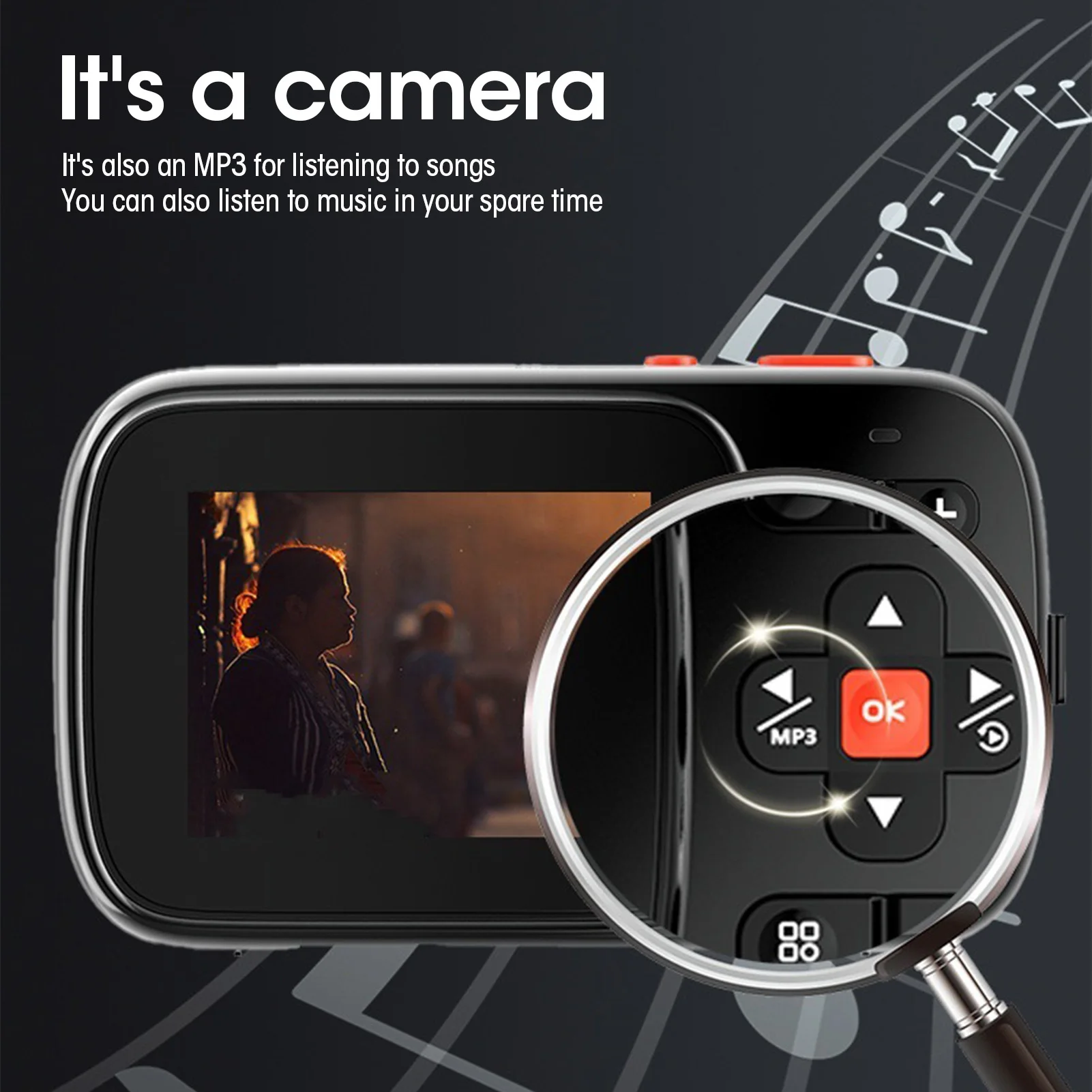 Digital Camera with Anti-Shake, Light Sensitivity, and Autofocus - 72MP, 2.5K Resolution, 16X Zoom, 750mAh Battery