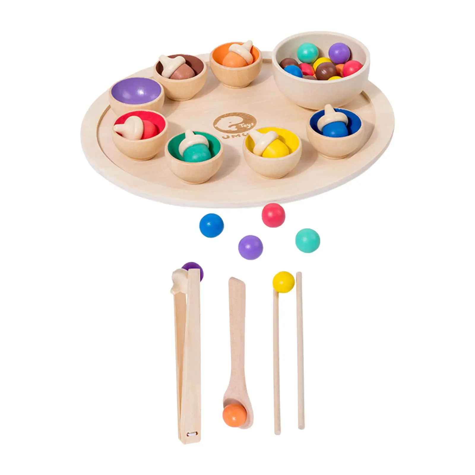 

Wood Clip Beads Color Classification Educational Toys Training Logical Thinking Wooden Sorter Game for Baby Toddlers Children