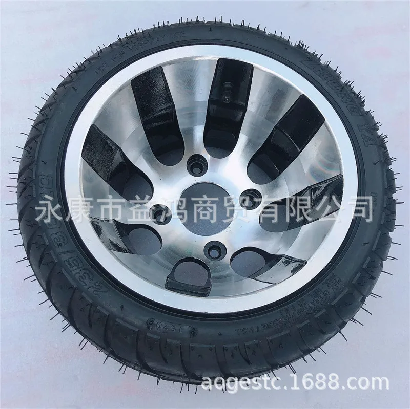 

Aluminum Wheel Flat Tire 235/30-10 Inch Vacuum Tire for GY6 49cc 50cc 139QMA 139QMB Engine Scooter Moped ATV Go-Kart Loncin
