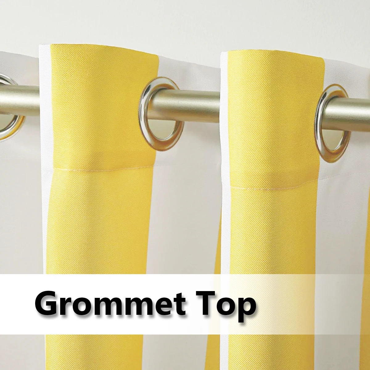 2 Panels Striped Outdoor Grommet Fliter Curtains For Patio, Gazebo And Cottage, Soft Fabric, Privacy, Weatherproof, Waterproof 2