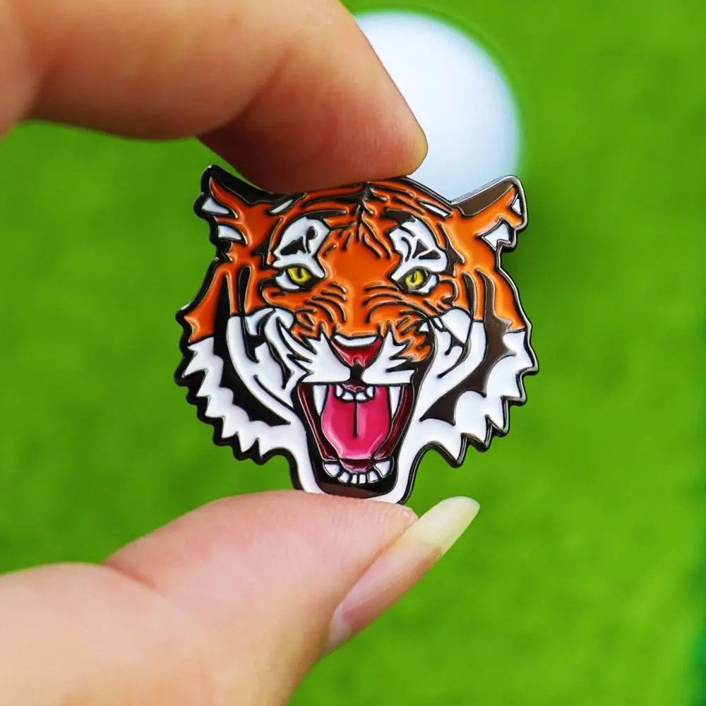 Golf Training Tiger Golf Ball Marker Hat Clip Alloy Portable Magnetic Hat Clip Removable Lightweight Ball Marker Belt