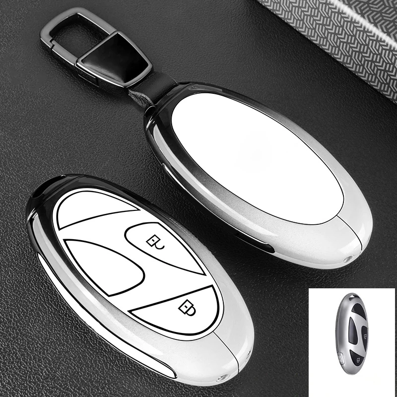 Ontto Custodia In Vera Pelle Per Chiave Auto Jeep Grand Cherokee L 2021-2023 - Protezione Completa Con Portachiavi