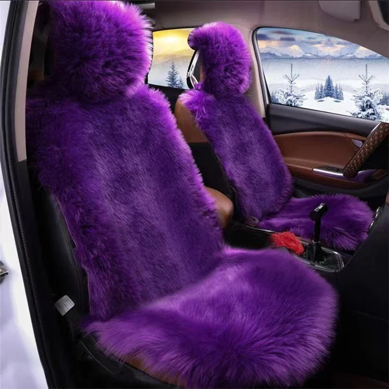 

Faux Fur Car Seat Cover Automobiles Protector Cushion Forros Para Asientos Autos Plush Winter Warm Seats Mat for Audi Peugeot
