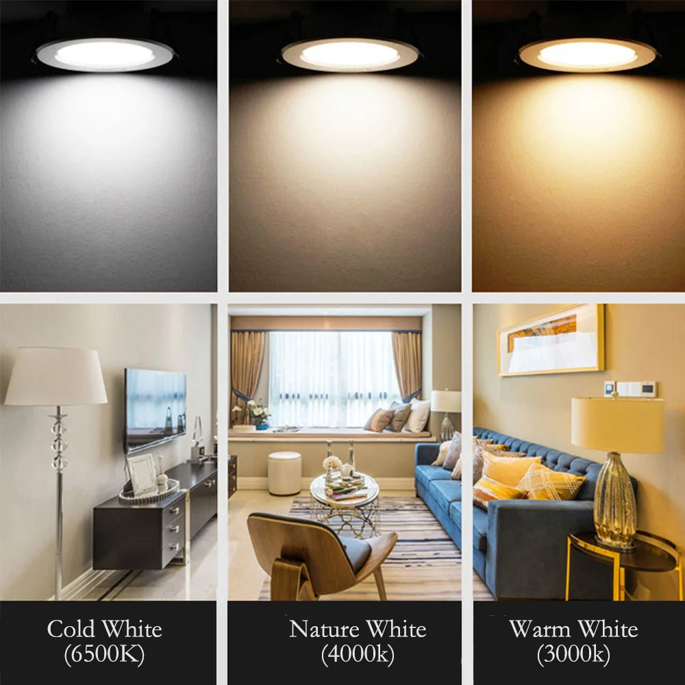 6/8/12pcs Led Downlight 3W DC12V Ceiling Lamp Recessed Down Light Round Led Panel Light Black White Silver Dimmable Spotlight 4
