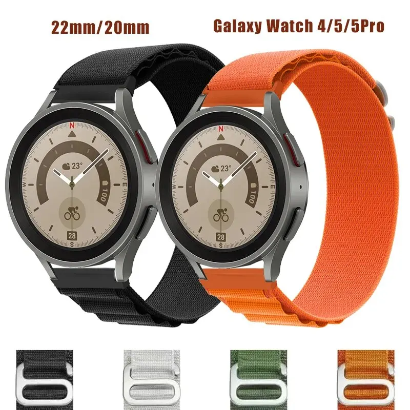 

Ремешок Alpine для Samsung Galaxy Watch 6 40 мм 44/Pro 45 мм/4 Classic 42 46 мм 20 мм 22 мм, нейлоновый браслет huaiwei gt 2/3/4