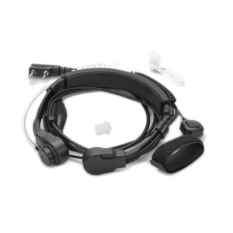 Baofeng UV-5R Radio Telescopic Throat Vibration Acoustic Tube PTT Mic Earpiece Headset for UV5R UV-82 888S Kenwood Walkie Talkie air tube throat vibration mic headset for motorola xir p8268 p8200 mtp850s dp3600 apx 2000 dgp8550 walkie talkie earpiece