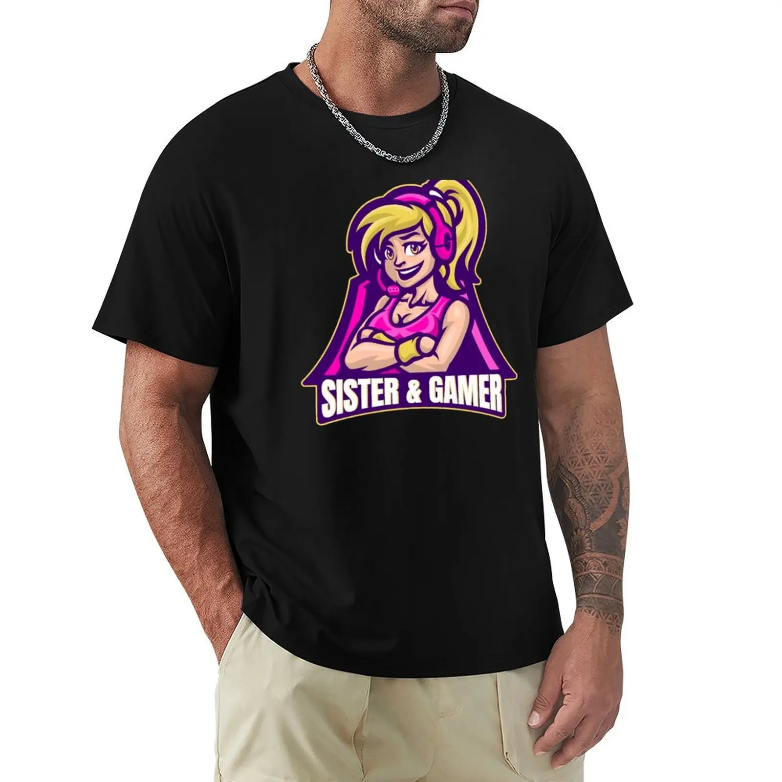 

I Have Two Titles Sister And Gamer Funny Gaming Gift T-shirt vintage clothes customs design your own mens graphic t-shirts pack