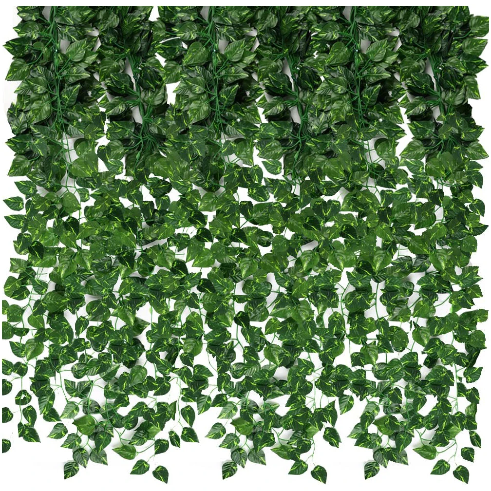 1/3/6/12pcs Realistic Artificial Ivy Leaves Garland Artificial Plants & Greenery for Weddings Parties Home Decor