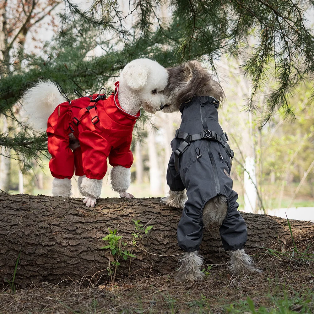 Four Legged Full Pack Dog Raincoat Pet Raincoat Weather Resistant Pet Clothing Chest And Back Integrated Universal Dog Suit