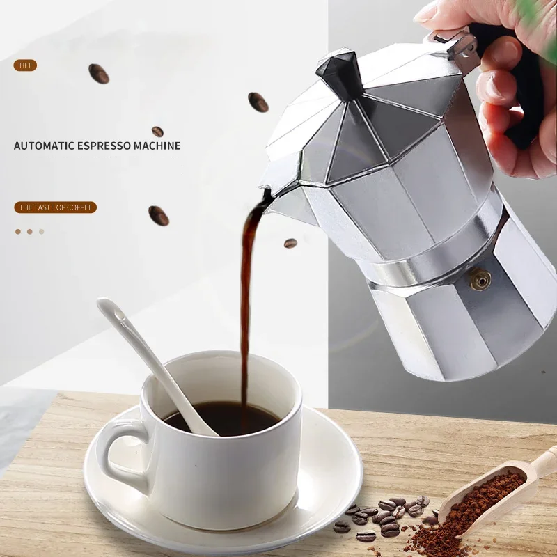 Moka Pot Italian Coffee Machine Espresso Aluminum Geyser Coffee Maker Kettle Latte Stove Classic Barista Accessories espresso coffee maker coffee maker coffee pot espresso maker coffee kettle coffee maker accessory 600ml
