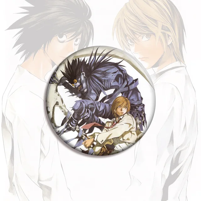 Anime death note cosplay crachá broche l · lawliet assassino yagami luz  pinos emblemas para mochilas presente das crianças