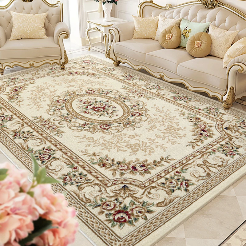 

Retro Chinese Carpet Living Room Sofa Large Area Decorative Rugs Bedroom Bedside Luxury Court Classical Polyester Home Floor Mat