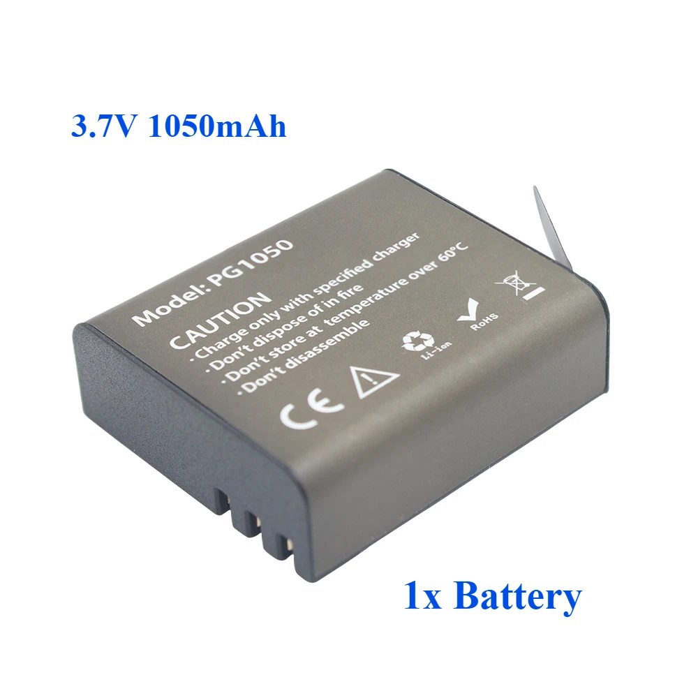 Batterie Rechargeable pour Caméra Action - Lot de 1 ou 2
