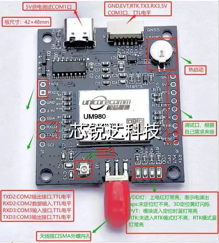 Um980/Um982 개발 보드