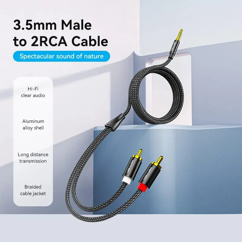 Premium RCA Audio Splitter Cable for Smartphones and Home Theater Systems