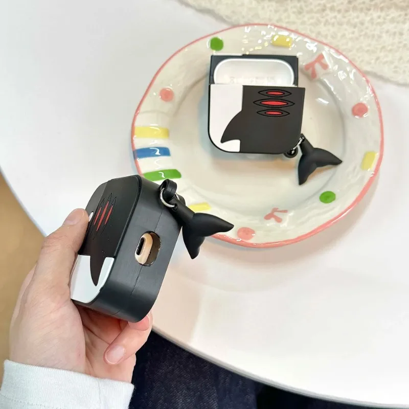 Creative Shark Headphone Case for Apple AirPods 1/2 3 4 Pro/Pro2 Silicone Soft Case Free Headphone Cleaning Pen a