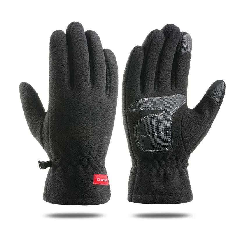 

Men Women Winter Polar Fleece Silica Gel Non Slip Touch Screen Driving Mitten Plus Velvet Thick Warm Sport Cycling Glove