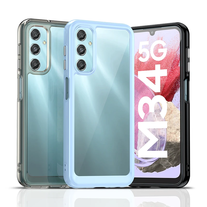 Per Samsung Galaxy M34 5G Custodia Trasparente Per Samsung Galaxy M34 Cover Fundas Hard Traslucido Paraurti Del Telefono Per Samsung Galaxy M34
