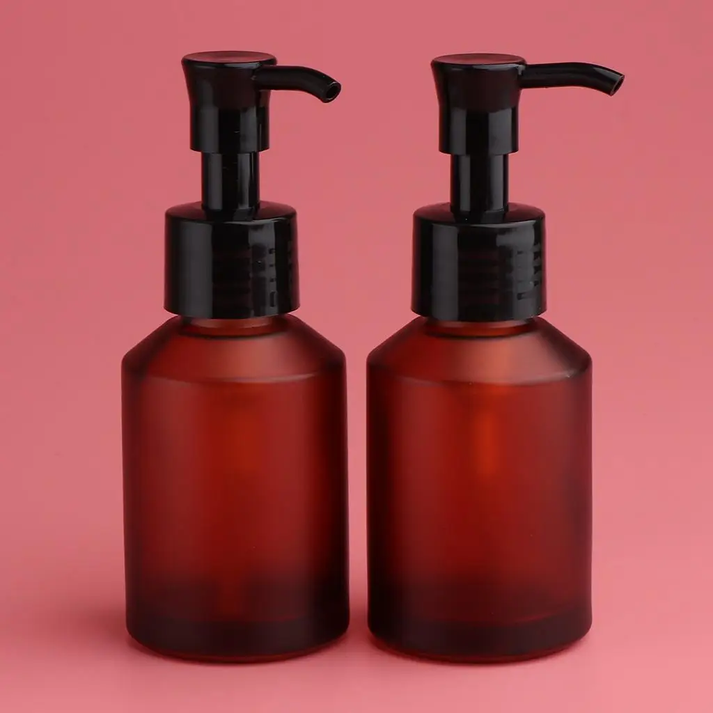 

2pcs Empty Refillable Lotion Bottle Shading Cosmetic Glass Bottle