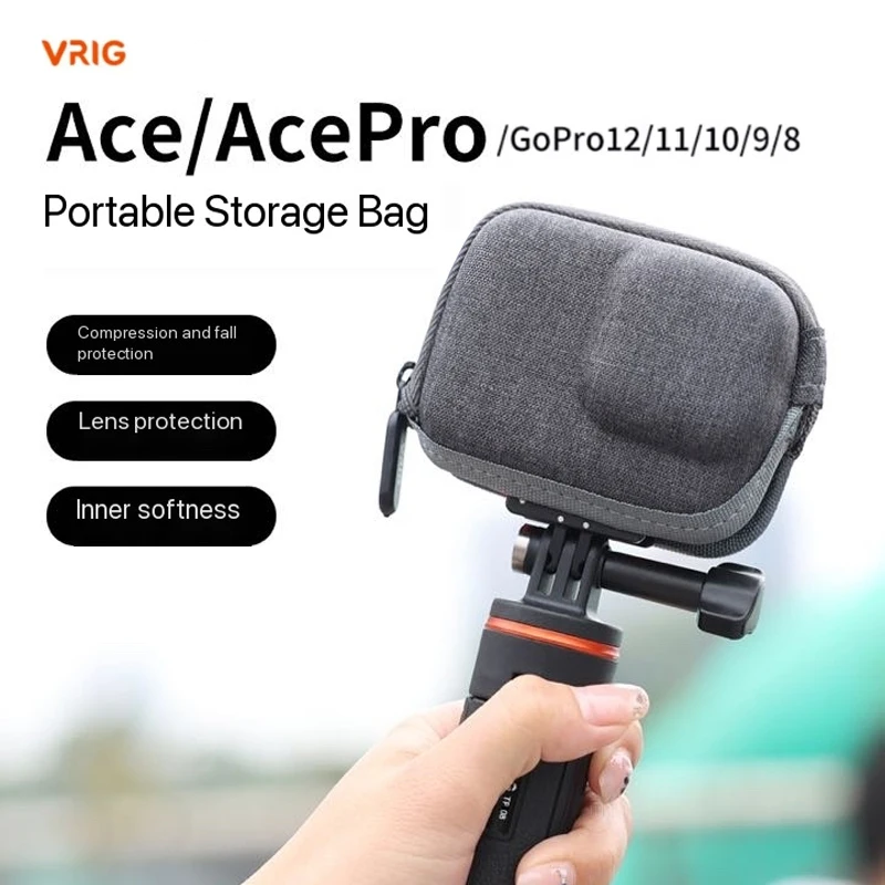 

Сумка для хранения экшн-камеры VRIG ac11 Insta360 Ace/AcePro, портативный Защитный Объектив для GoPro12/11/10, аксессуары для переноски камеры