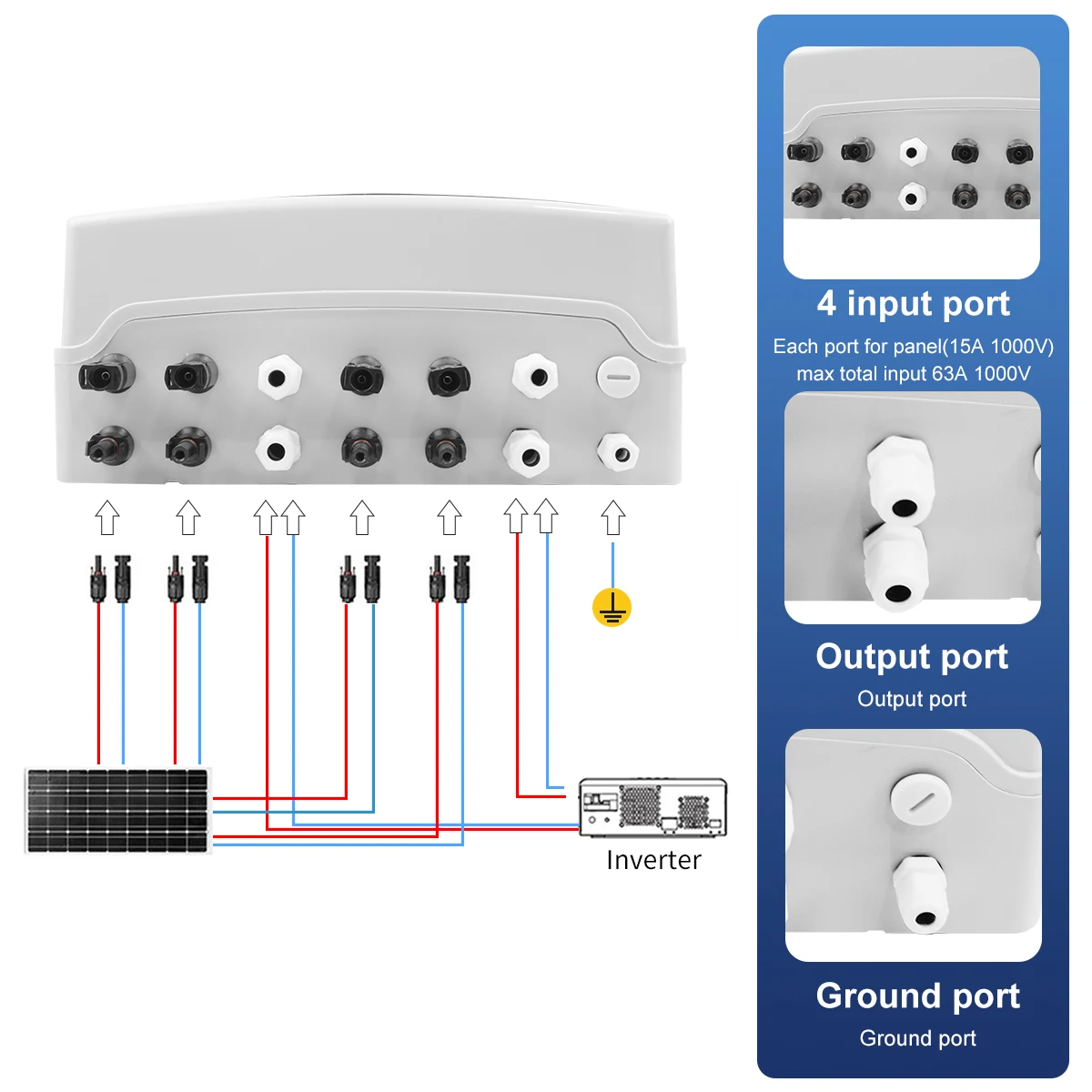 1000v fusivel mcb spd caixa impermeavel ip65 24 maneiras 01